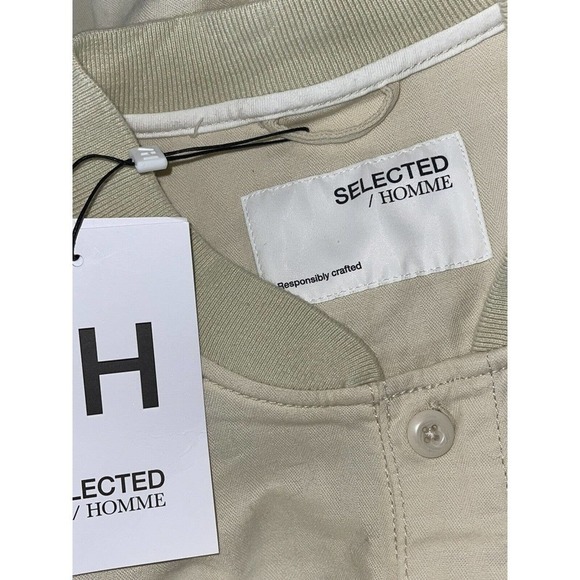 Selected Homme Size XL Beige SLH Marcos Button Front Shirt-Jacket Shacket - New - Picture 8 of 9